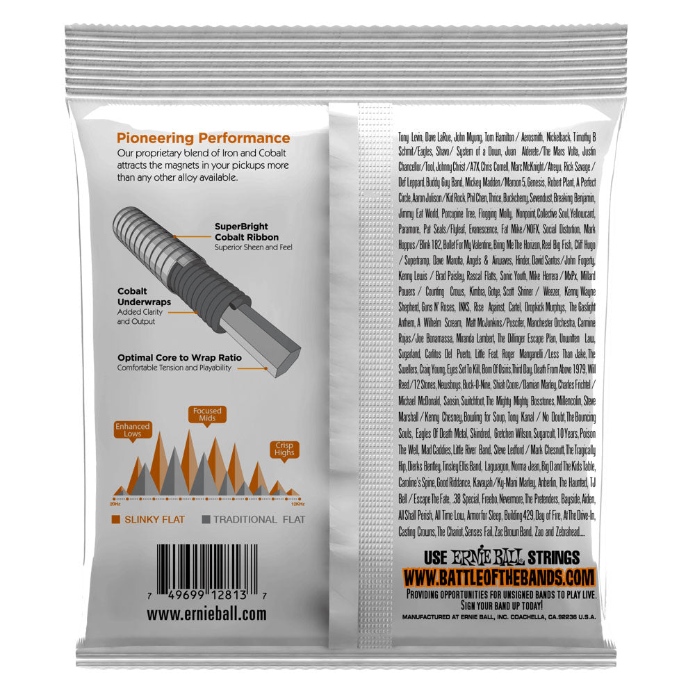 Ernie Ball Hybrid Slinky Cobalt Flatwound Electric Bass Strings 45-105 Gauge-accessories-Ernie Ball-Hermes Music